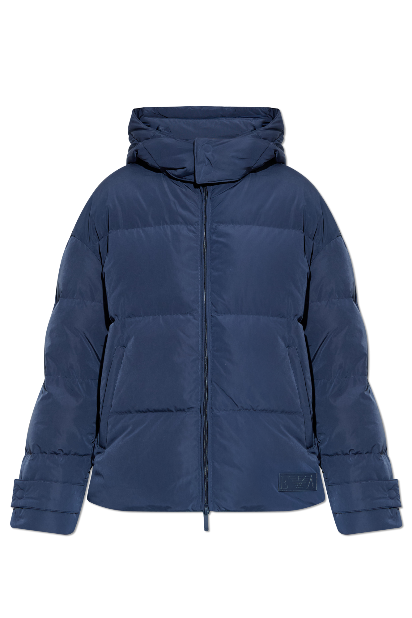 Navy blue Down jacket with detachable hood Emporio Armani
